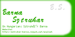 barna sztruhar business card